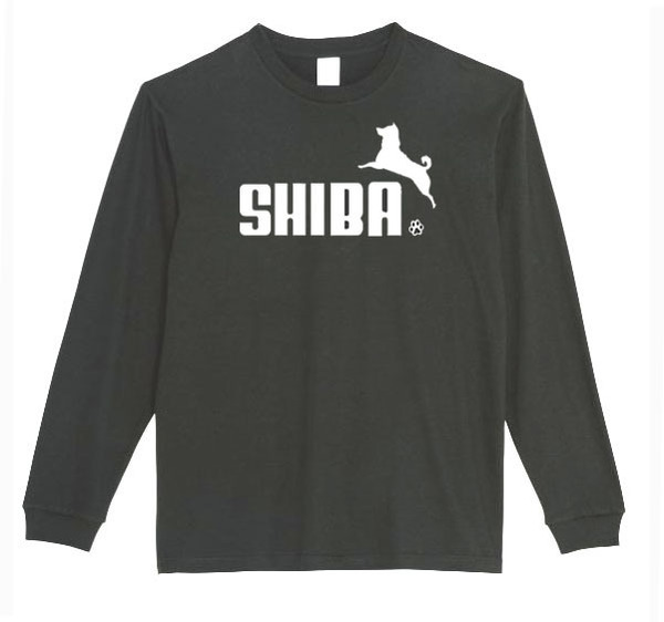 【黒XSパロディ5.6oz】シバ柴犬ロンT面白いおもしろTシャツうけるプレゼント長袖ロンT送料無料・新品人気