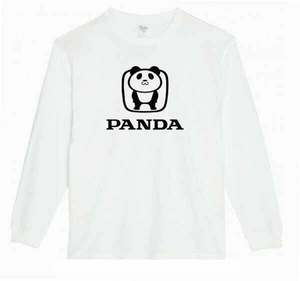 【白Mパロディ5.6oz】HパンダロンT面白いおもしろTシャツうけるプレゼント長袖ロンT送料無料・新品人気