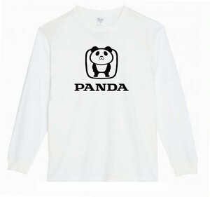 【白Lパロディ5.6oz】HパンダロンT面白いおもしろTシャツうけるプレゼント長袖ロンT送料無料・新品人気