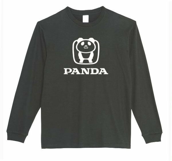 【黒Lパロディ5.6oz】HパンダロンT面白いおもしろTシャツうけるプレゼント長袖ロンT送料無料・新品人気
