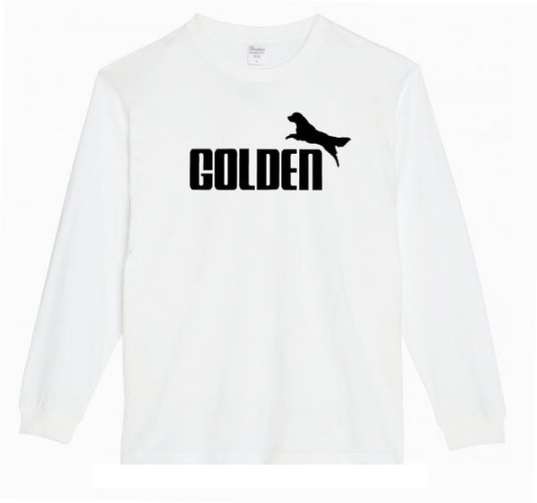 【白XLパロディ5.6oz】ゴールデンレトリーバー犬ロンT面白いおもしろTシャツうけるプレゼント長袖ロンT送料無料・新品人気