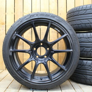 SSR GT X01 18インチ 8.5J+38 PCD114.3 ブラック NITTO NT555G2 225/40R18 軽量 タイヤ ホイール 4本セット シルビア スカイライン 他