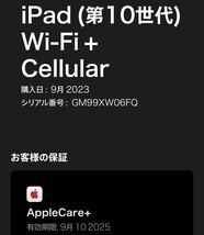 1円~【保証期間有】Apple iPad (第10世代) Wi-Fi+Cellular 64GB ブルー MQ6K3J/A A2757 ACロック解除済み 初期化済み GK-70069_画像9