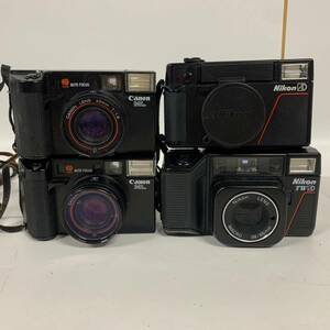 1円~【まとめ売り】コンパクトフィルムカメラ 4点 キャノン Canon AF35ML ニコン Nikon L35AD L35TWAD ストラップ付き YT