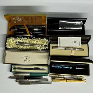 1円~【まとめ売り】ブランド ボールペン 万年筆 16点セット STERLING SILVER ペン先 18K 14K PILOT PARKER WATERMAN など G141585