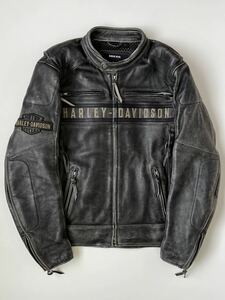 HARLEY DAVIDSON レザー ライダース L ハーレーダビッドソン ハーレー ライディング レーシング ジャケット ワッペン