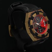 1円 シュラ QZ S-3103 スモセコ デイト 黒×赤文字盤 PRM メンズ腕時計 MTM 2883000_画像2