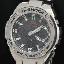 1円 稼動 良品 カシオ G-SHOCK GST-W110Ｄ 002A138F マルチバンド 電波ソーラー 黒文字盤 メンズ腕時計 USD 2326000_画像1