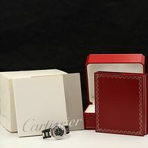 1円 稼動 美品 箱付 カルティエ W10147U2 マスト21 オートスカフ AT/自動巻き 黒文字盤 メンズ腕時計 SGN 3013010_画像5