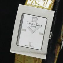 1円 稼働 良品 クリスチャンディオール QZ D78-109 マリス スクエア ミラー文字盤 レディース腕時計 GMY 9207000YSD_画像1