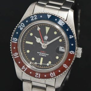 1円 AT 箱付 東京ジャパン グローリー GMT 119 黒文字盤 デイト メンズ腕時計 KRK 0583000