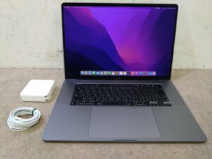 1円 Apple MacBook Pro MVVK2J/A 16インチ A2141/OS Monterey/スペースグレイ/第9世代 i9 2.3GHz/RAM16GB/SSD 1TB/Radeon Pro 5500M