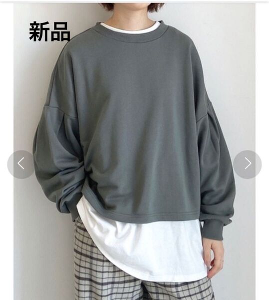 新品 サマンサモスモスブルー 裏毛 ドルマンカットソー SM2 サマンサモスモス