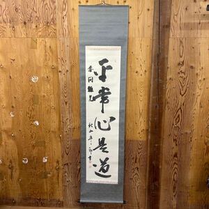 d1124516-16 掛軸 掛け軸 茶道具 茶掛 紫野 大徳寺 柳生芳徳寺 前大徳 紙本 共箱 現状品 中古品