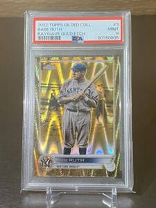 2022 Topps Gilded GOLD WAVE /25 Babe Ruth psa 9 ベーブルース