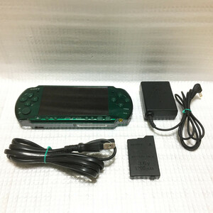 ■ SONY PSP-3000 本体 セット ACアダプター 美品 スピリティッド・グリーン 動作確認済 PSP 3000 一式 純正バッテリー付属