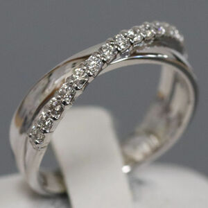  Ponte Vecchio K18WG diamond ring D0.23 3.6g #11