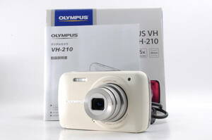 動作品 オリンパス OLYMPUS VH-210 白 ホワイト コンパクトデジタルカメラ 箱 取説 充電ケーブル付 管N7634