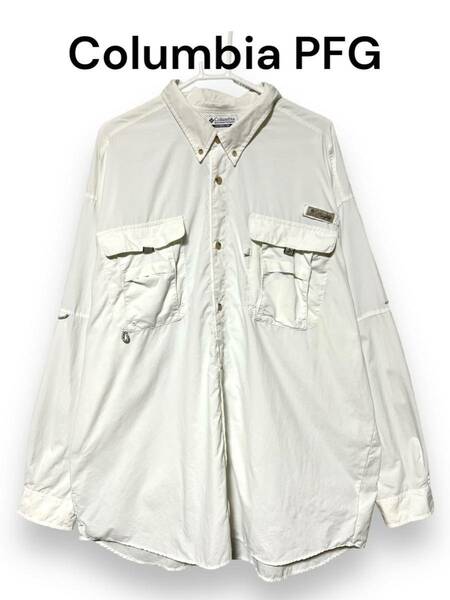 コロンビア　PFG フィッシングシャツ　長袖　BDシャツ　古着　ベンチレーション