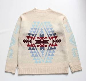 【 PENDLETON ペンドルトン 】ウール/ナイロン クルーネック プルオーバー ニット セーター M 0575-2212 ベージュ ネイティブ チマヨ