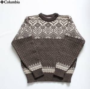 【 Columbia コロンビア 】ウール100%ニット ノルディック クルーネック セーター L ネイティブ B820405-191 日本製