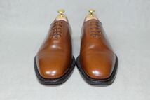 数回着VISARUNO×SANCHO きめ細かく艶のあるカーフレザー使用 ホールカットシューズ UK40 スペイン製高級革靴 ハンドメイドGoodyearWelted_画像6