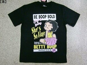 新品 ベティーブープ/Betty Boop 半袖Ｔシャツ黒L メンズ レディース アメカジ アニメ キャラ ベティーちゃん ロゴＴ 激カワ メール便可 夏