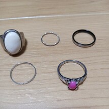 【1円～】指輪 アクセサリー シルバー リング 天然石系 _画像4