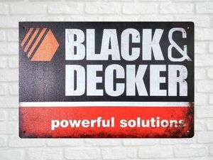 ブリキ看板 BLACK & DECKER 109 ツール 工具 DIY 車 メタルプレート インテリア ガレージ アメリカン雑貨 レトロ風 新品