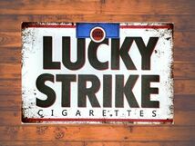 ブリキ看板 LUCKY STRIKE ラッキーストライク 119 メタルプレート DIY インテリア たばこ シガー アメリカン雑貨 レトロ風 世田谷ベース_画像2