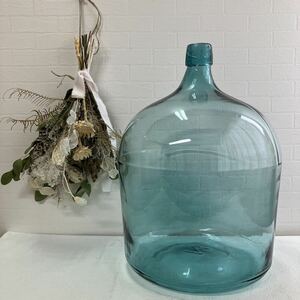 ヴィンテージ デミジョンボトル 硝子 ガラス瓶 大型 花瓶 フラワーベース 花器 気泡 ビンテージ アンティーク インテリア ディスプレイ