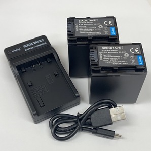 NP-FV100 SONY 互換バッテリー 2個と 互換充電器（USB充電式）1個 HDR-PJ20 NEX-VG10 HXR-MC1 HDR-CX720V HDR-PJ760 VHDR-PJ210の画像1