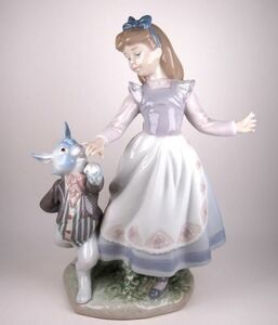 LLADRO リヤドロ 「不思議の国のアリス」 アリスと白うさぎ イギリス 童話 フィギュリン 型番5740 スペイン ポーセリンアート LDO-5740
