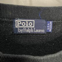 送料無料☆90s☆USA製☆Ralph Lauren☆ラルフローレン☆ワンポイントロゴスウェット☆クルーネック☆ポニーマーク☆黒☆レディースM☆K23_画像6