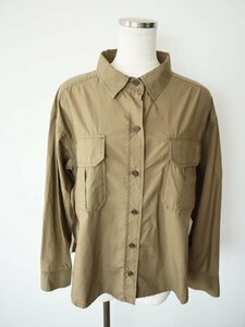 [ including carriage ] Rouge vif rouge vif shirt * blouse khaki plain cotton cotton flap pocket size inscription none F( free )/6430081