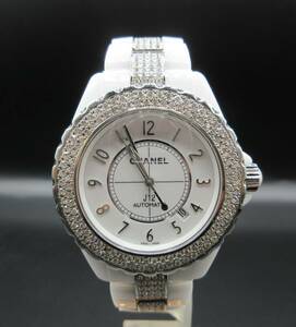 CHANEL Chanel j12 42mm оправа ремень after diamond обработка. хронограф custom 41 H1009pave оправа 9PH2544 H0683 0950 38