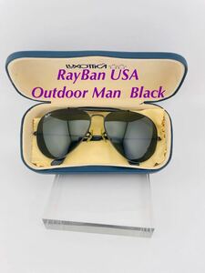 Qa221 レイバン Outdoor Man ボシュロム製　ビンテージ　サングラス　ブラックメタル　フレーム　USA