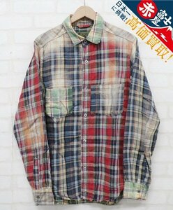 7T7885/Nigel Cabourn BRITISH ARMY SHIRT 8070010025 ナイジェルケーボン マドラスチェックリネン ブリティッシュアーミーシャツ