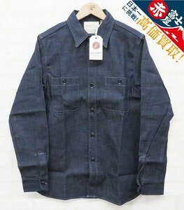 7T7583/未使用品 FULLCOUNT 4890 Denim Work Shirt フルカウント デニムワークシャツ