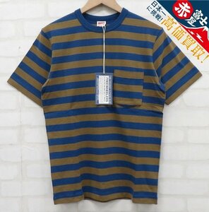 7T7786【クリックポスト対応】未使用品 FREEWHEELERS STRIPE POCKET T-SHIRTS 1625002 フリーホイーラーズ 半袖ストライプボーダーTシャツ