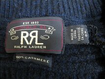 7T4424/RRL カシミヤ100% クルーネックワッフルニットセーター ダブルアールエル_画像4