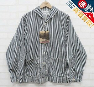 7T7483/未使用品 WORKERS USN ヒッコリーストライプ シャツジャケット 日本製 ワーカーズ カバーオール