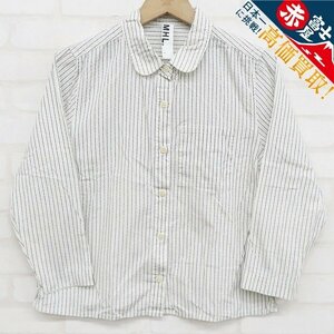 7T7453[ click post correspondence ]MHL Margaret Howell long sleeve round color stripe shirt MARGARET HOWELL