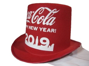 ★ レア♪ コカコーラ HAPPY NEW YEAR ハット 非売品? ★ Coca-Cola コカ・コーラ　帽子キャップ　検(サイン看板ネオン椅子チェア瓶ボトル)