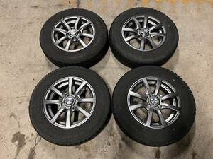 [美品]ZAOK　JP110ヴィッツパッソ着用可冬タイヤアルミ4本セットGOODYEAR ICENAVI6 155/80R13 13×5J PCD100 4穴 必ず説明欄お読みください