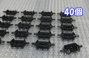 ◆レゴ∥LEGO【2ホイールホルダー(小径軸)付2x2プレート(ワイド)/黒 40個】#6157◆正規品 [R36035]