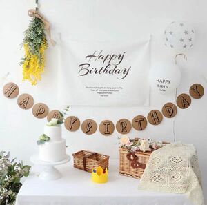 タペストリー　誕生日　バースデー　パーティー　お祝い　装飾 飾り シンプル 壁飾り 写真背景 フォトブース