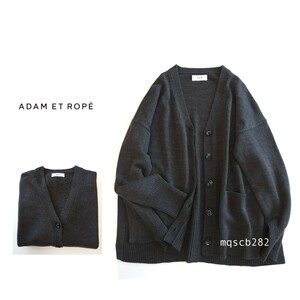 アダムエロぺ ADAM ET ROPE’ ウールブレンド オーバーサイズ Vネック カーディガン size F