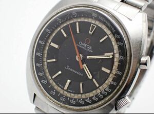 OMEGA オメガ シーマスター SEAMASTER クロノストップ ラウンド アンティーク 黒文字盤 メンズ腕時計　手巻き　稼動　ビンテージ