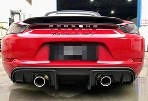 ポルシェ 982型 718 ボクスター ボクスターS ボクスターGTS GT4ルック ステンレス エキゾーストパイプ 2.0L/2.5L 出口ブラック